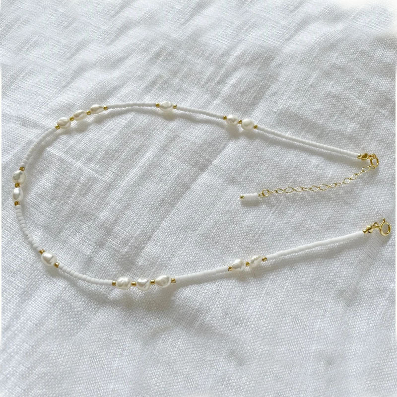 Wholesale natural shaped pearl vintage necklace
