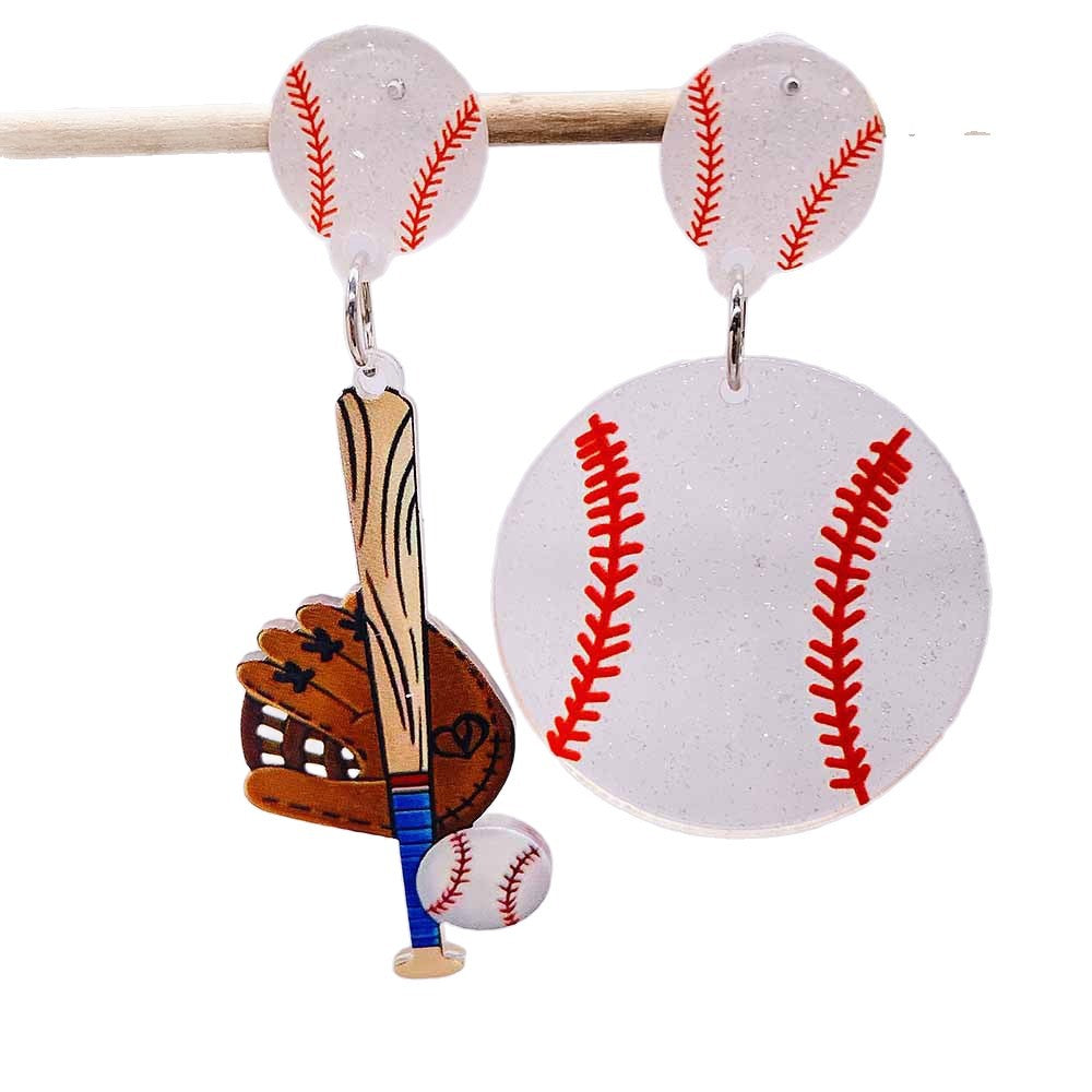 Wholesale Sports Baseball Rugby Basketball Tennis Blue Uniform Acrylic  Earrings