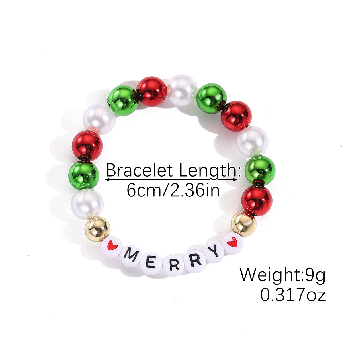 Wholesale  Christmas Bracelet Acrylic Pendant Christmas Braided Bracelet