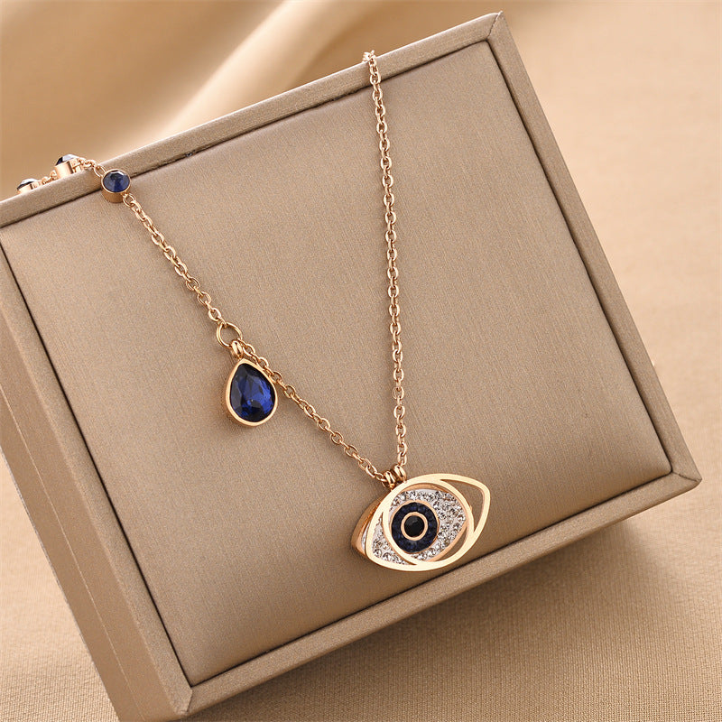 Wholesale Titanium Steel devil' s eye necklace