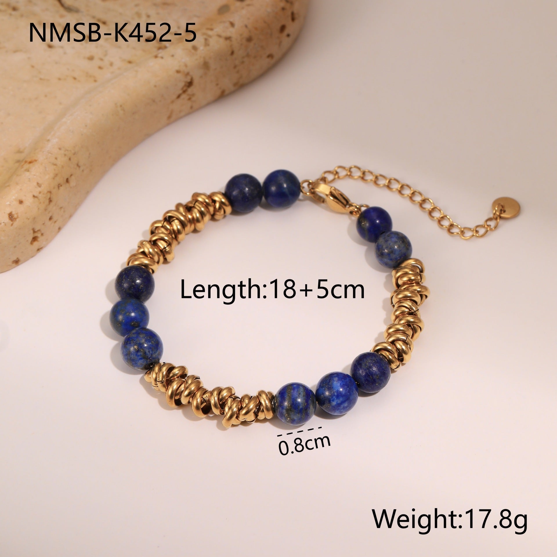 Wholesale Natural stone stainless steel bracelet