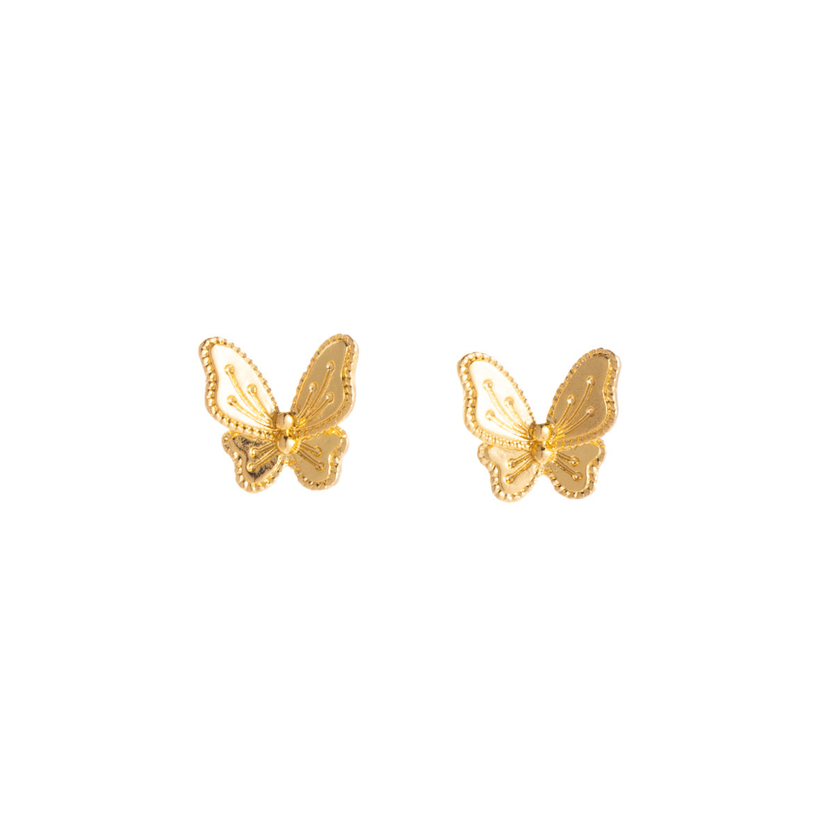 Wholesale Electroplated Zinc Alloy Butterfly Earrings - Retro Gold Design - Fashion Accessory for Daily Wear