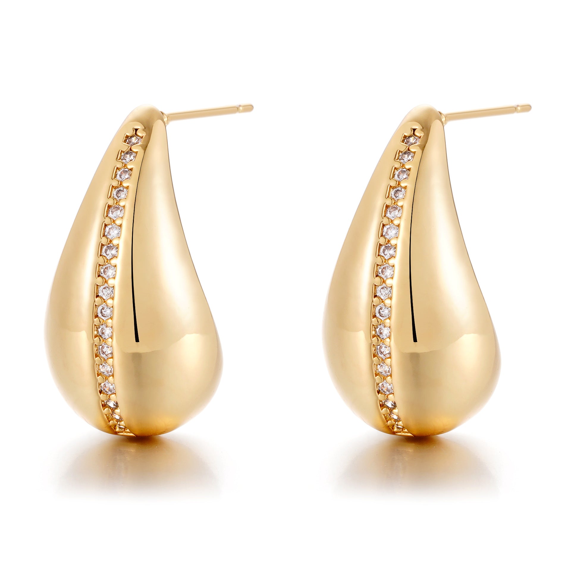 Wholesale  drop earrings retro metal smooth diamond earrings