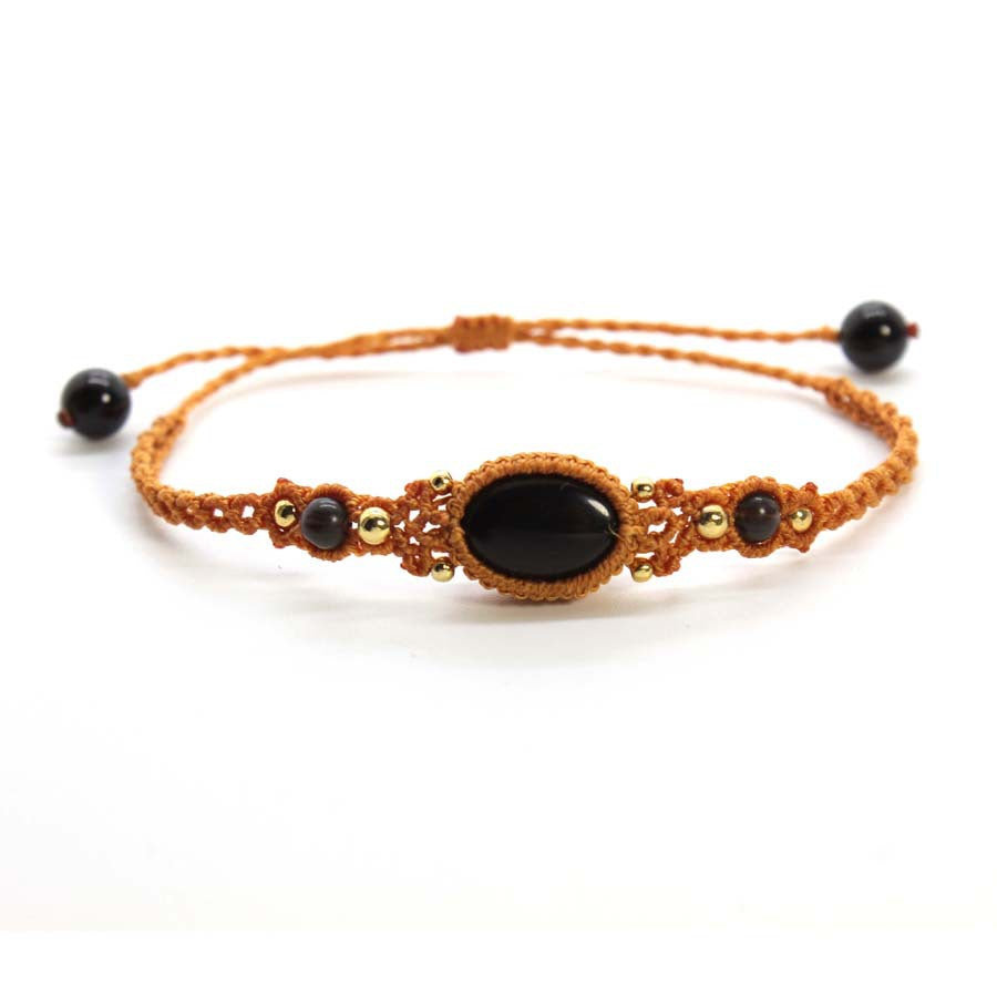 Wholesale Stylish Amethyst Oval Braided Stretch Bracelet For Women Adjustable Everyday Jewelry Accessory Ideal For Boutique Resale