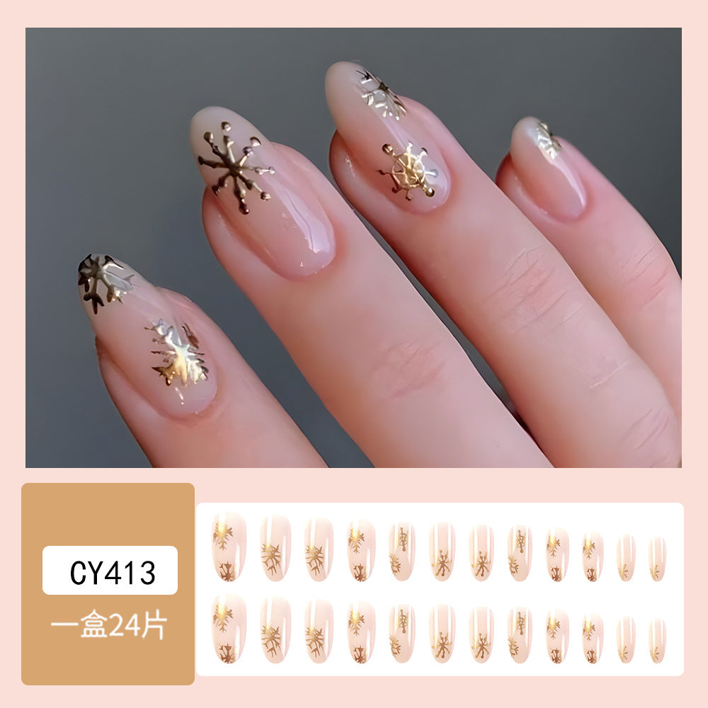 Wholesale 24 Pieces/box Christmas y2k long Nails Kits Nail Stickers ACC-NS-QXJ039