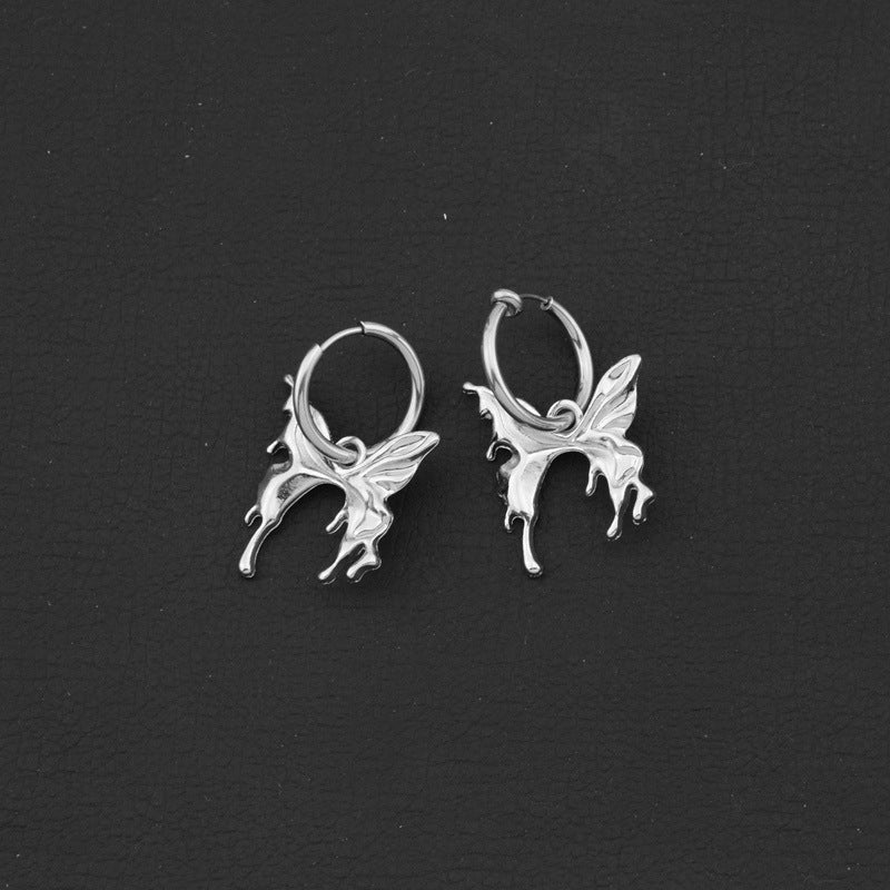 Wholesale All-match Light Luxury  Butterfly  Stainless Steel Earrings