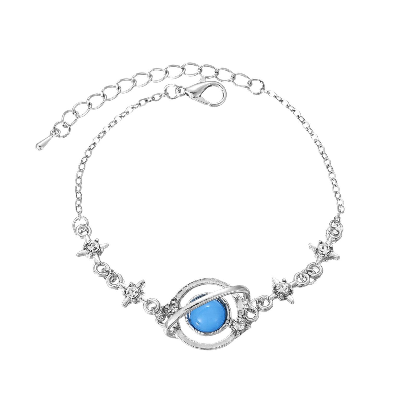 Wholesale Planet-surrounded sapphire six-pointed adjustable bracelet