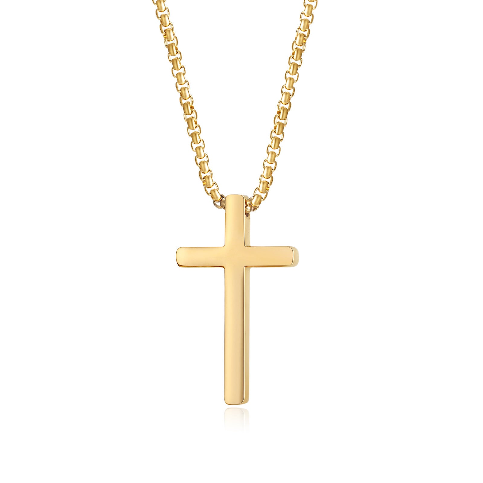 Wholesale  smooth stainless steel cross accessories hip-hop men's necklace