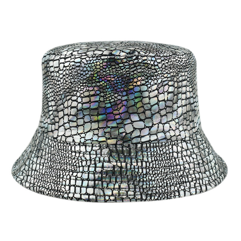 Wholesale  Fashion Rainbow Colorful Gold and Silver Fish Scale Basin Hat
