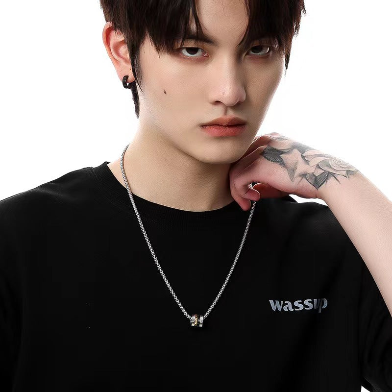 Wholesale men's titanium steel small waist long necklace