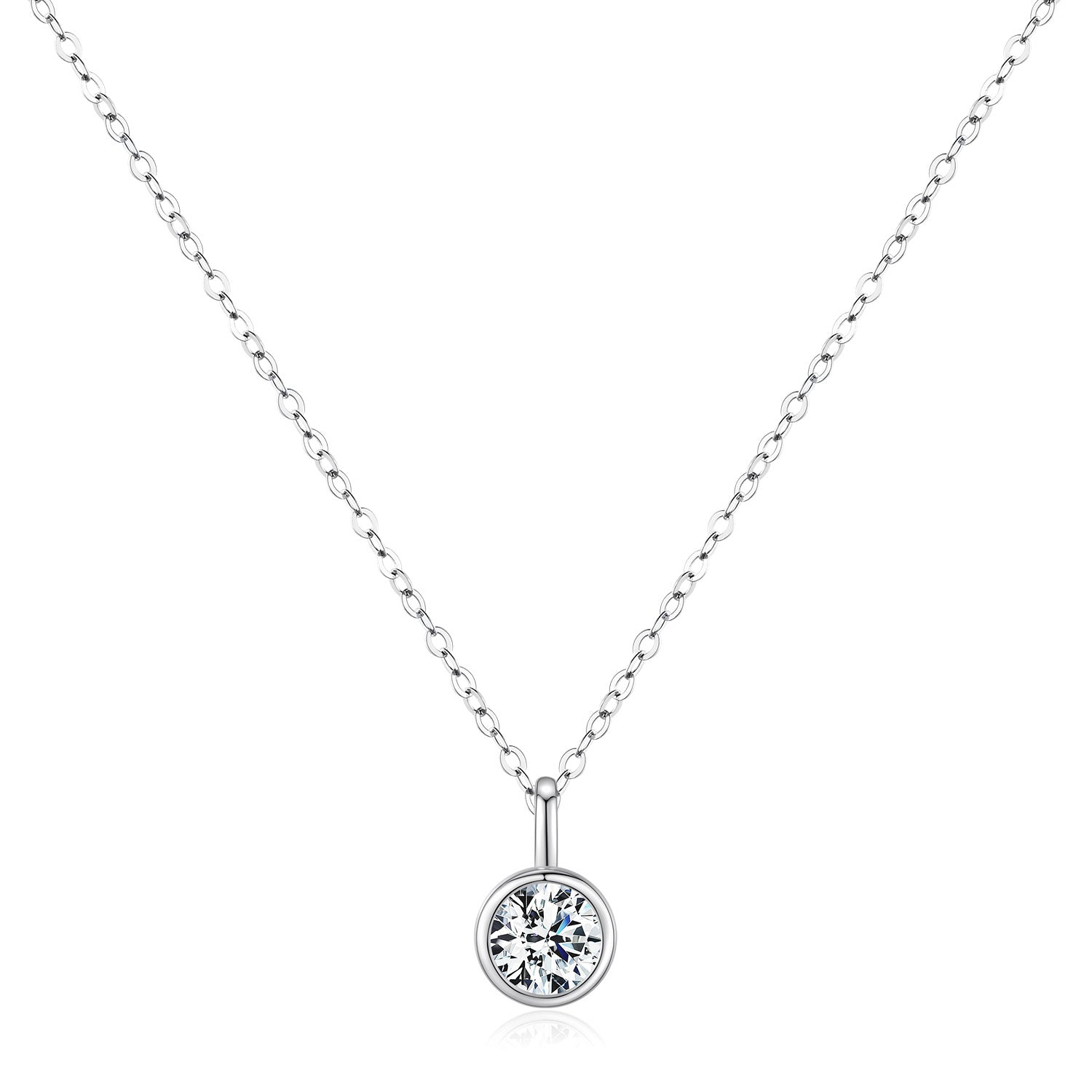 Wholesale  1 karat diamond s925 sterling silver  D-color necklace