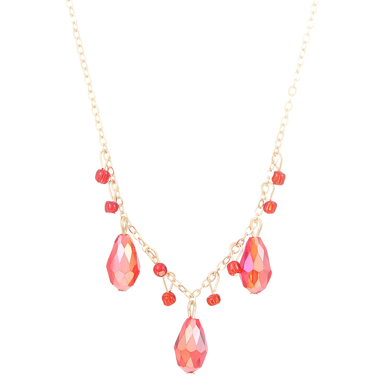 Wholesale  Red Drop Pendant Necklace,  Alloy,  Fashion Accessory for Resale