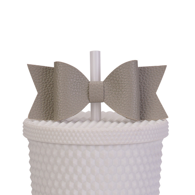 Wholesale Bow  Straw Tube Cap Synthetic Leather Cup DIY Straw Accessories Straw Cover ACC-SCR-MaiGuo002