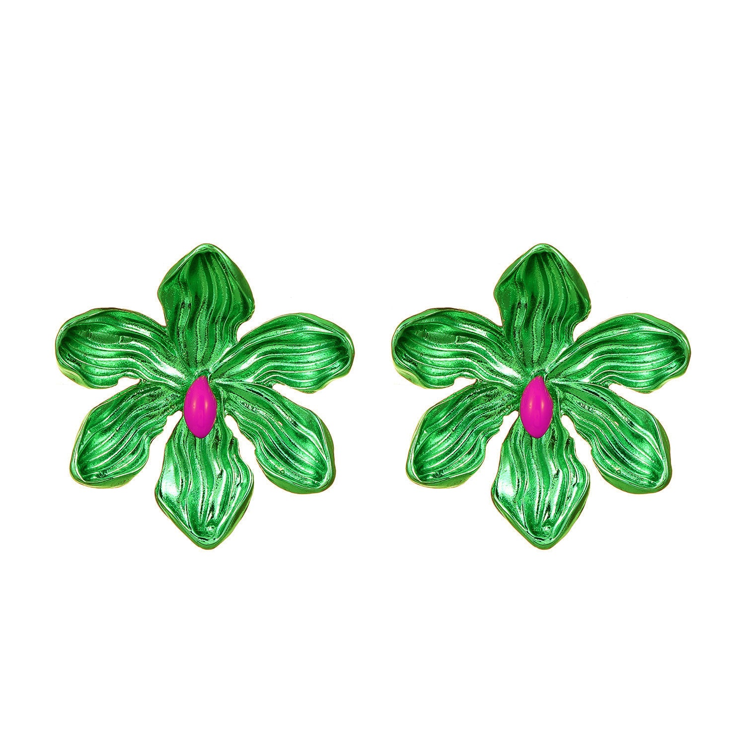 Wholesale Exaggerated Colorful Alloy Flower Earrings ACC-ES-MY019