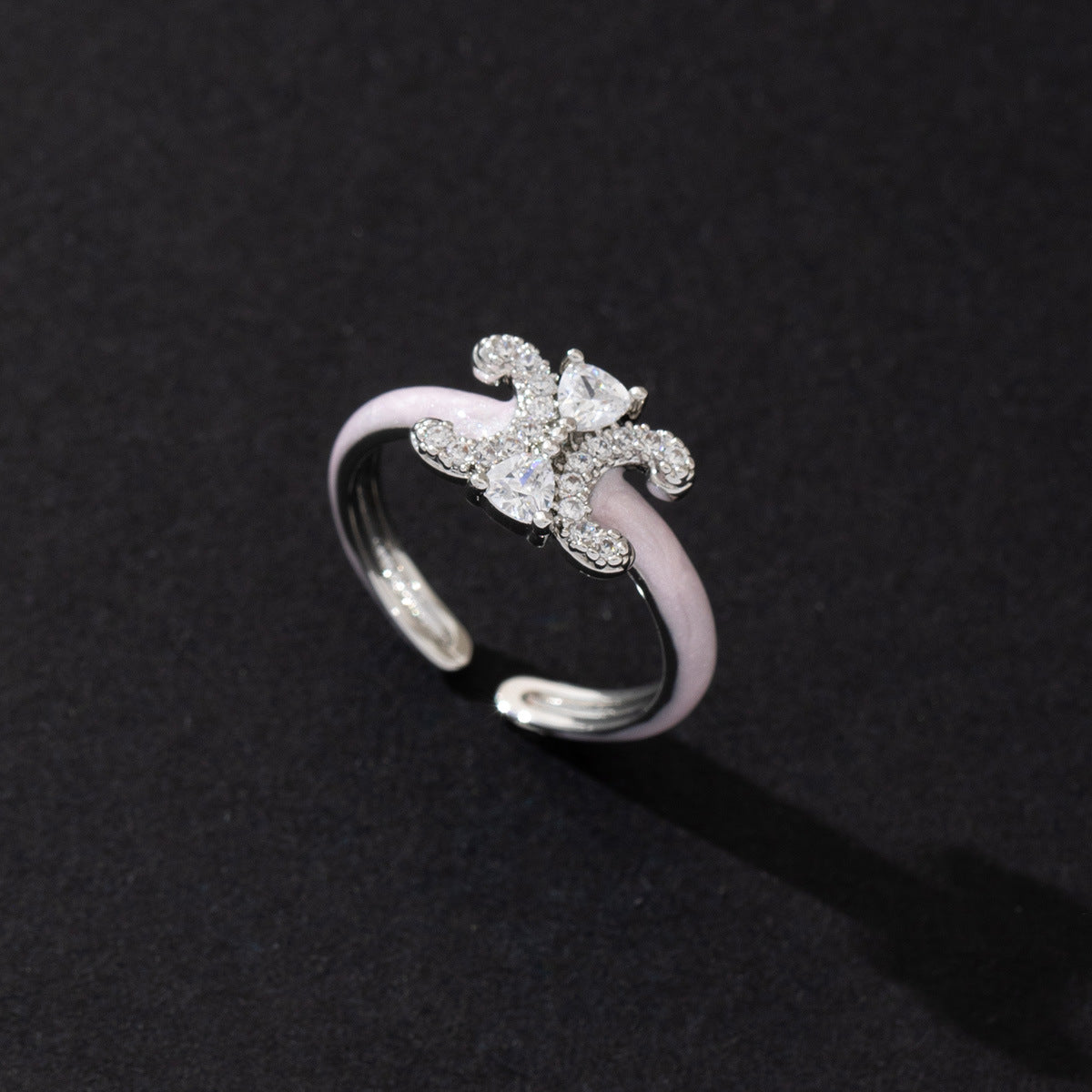 Wholesale Cold Style Vintage Cross Hollow Zircon Open Ring Chic Fashion Accessory For Everyday Wear