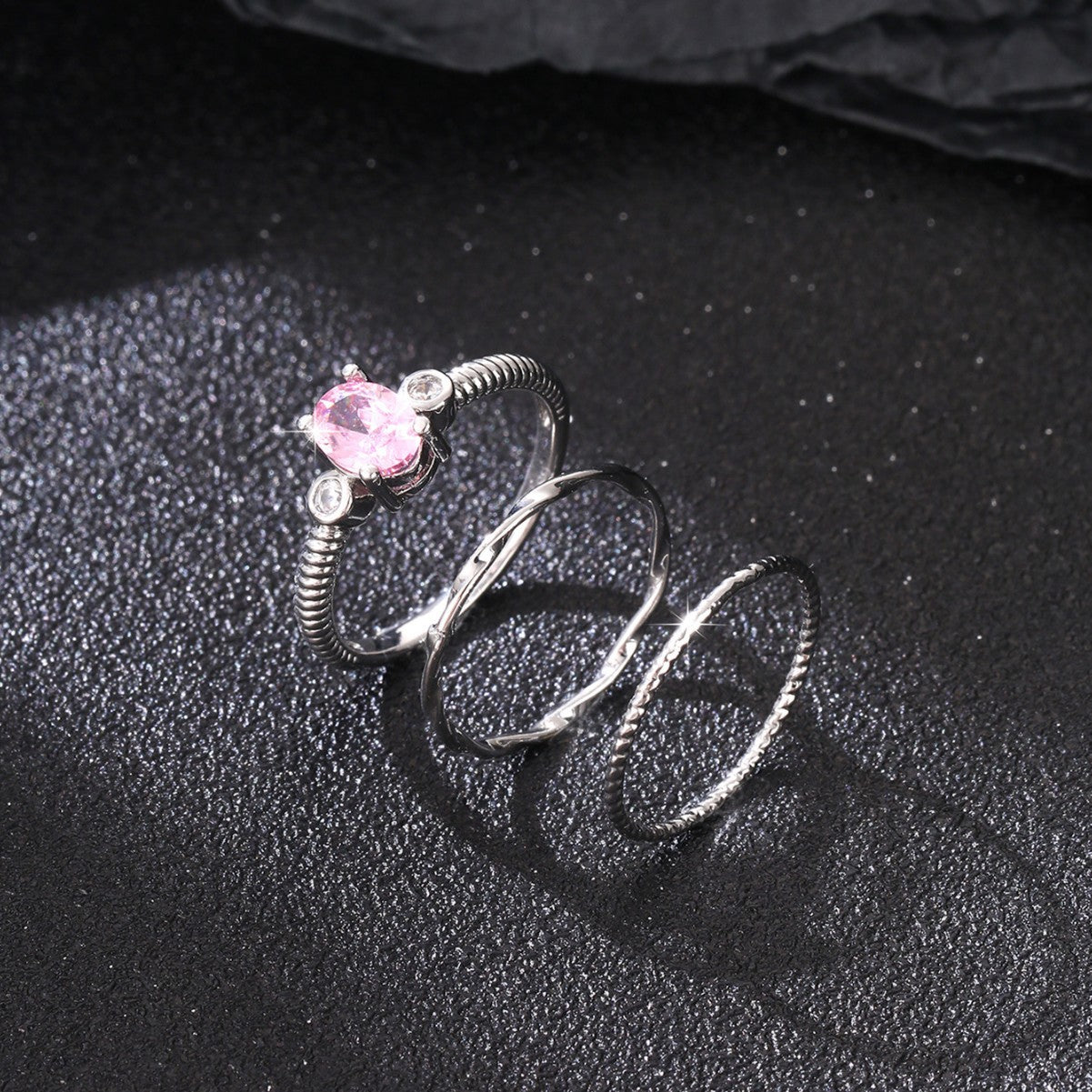 Wholesale  personality multi-piece set twisted plain ring