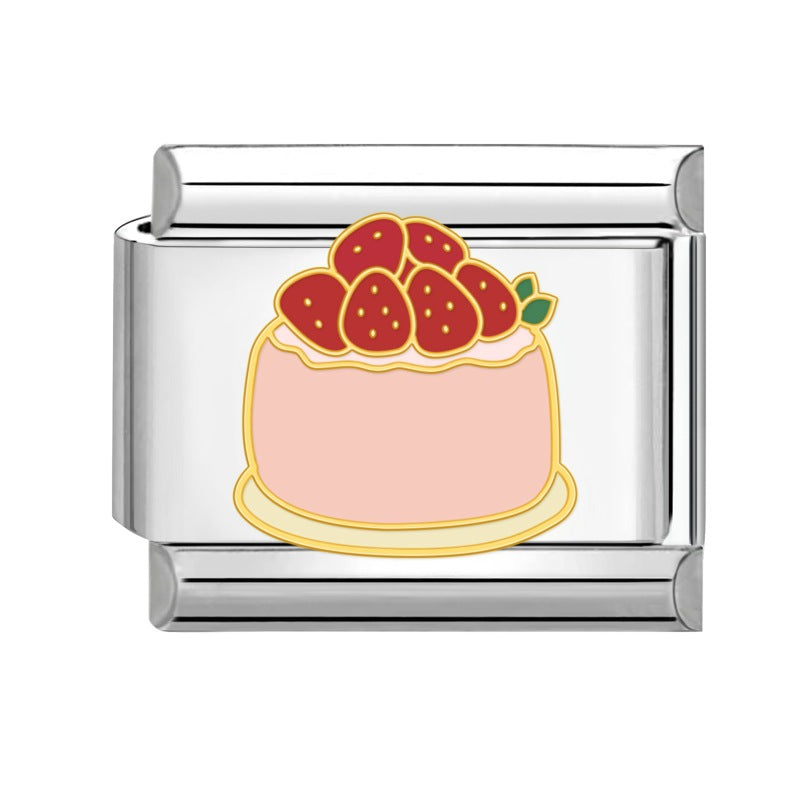 Wholesale Italian Charm Bracelet 9mm DIY Splicing Creative Dessert Stainless Steel Composable Bracelet