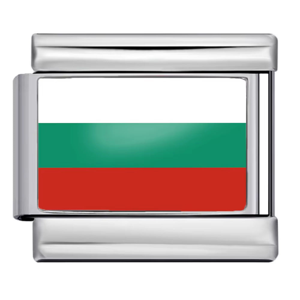 Wholesale 5pcs Italian Charm Bracelet 9mm DIY Splicing World Flag Series Stainless Steel Composable Bracelet