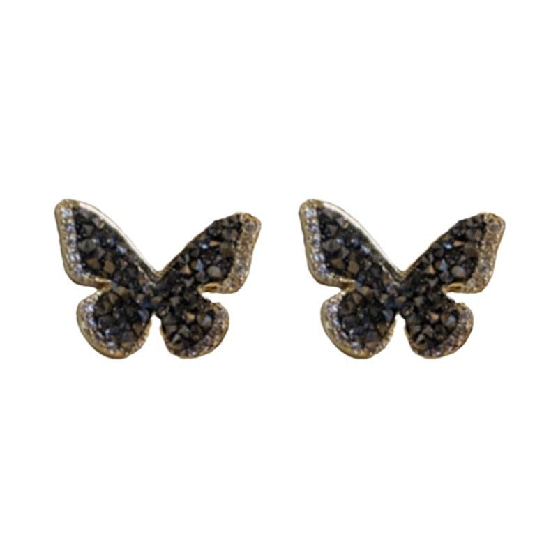 Wholesale  full diamond butterfly stud earrings