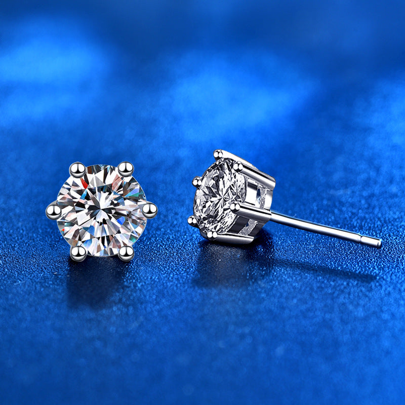 Wholesale  moissanite classic six-claw luxury earrings