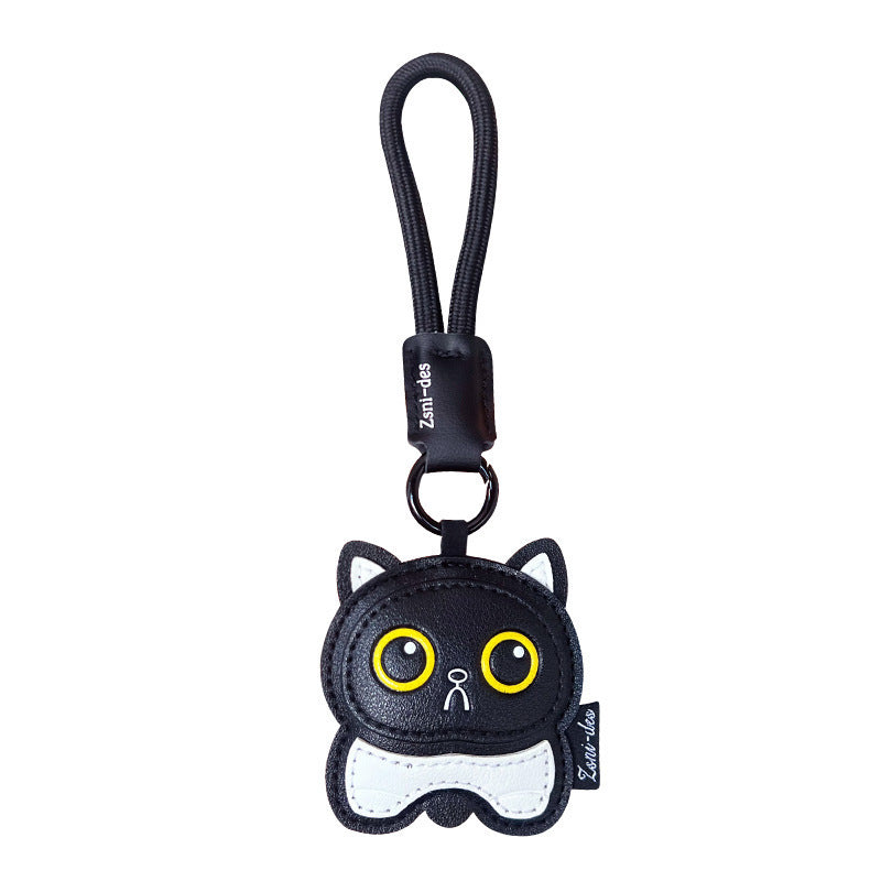 Wholesale PU Leather Cat Keychain Pendant Trendy Car Key Accessory With Ragdoll Cat Design Gift For Couples Boutique Resale