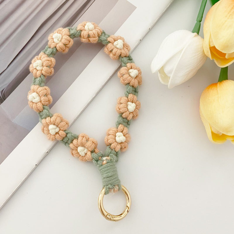 Wholesale Small Daisy Flower Mobile Phone Lanyard Keychain Bohemian Holiday Style Keychains ACC-KC-Huaien001