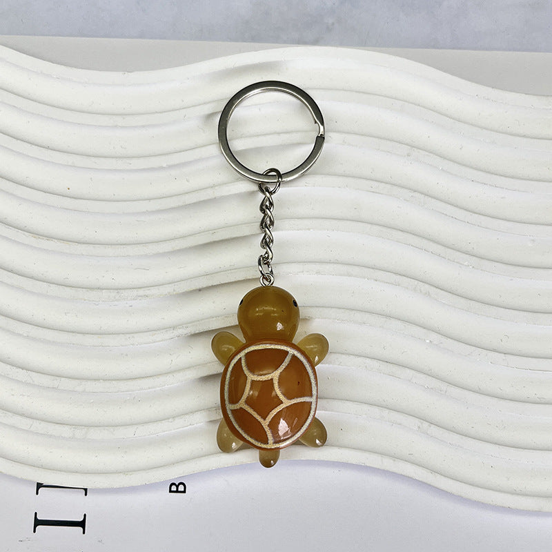 Wholesale Ins Style Cute Glowing Turtle Resin Keychain Bag Charm Decorative Accessory Gift For