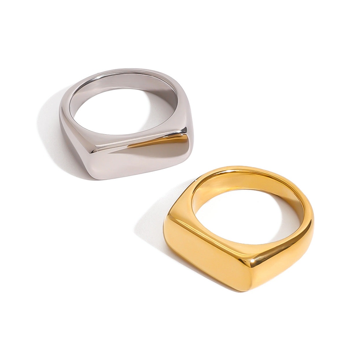 Wholesale  18k gold plated stainless steel plain ring