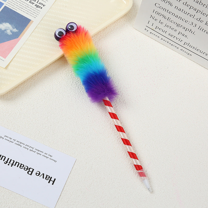 Wholesale 5pcs colorful big eye caterpillar ball pen