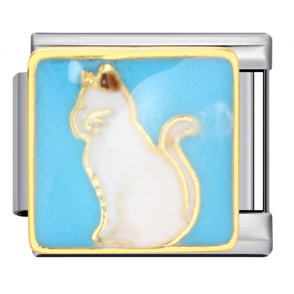 Wholesale Italian Charm Bracelet 9mm DIY Splicing Removable Cute Animal Stainless Steel Composable Bracelet