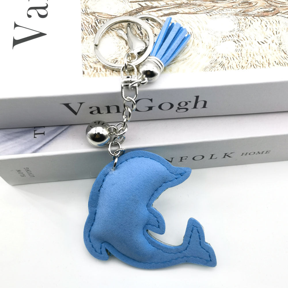 Wholesale Creative Velvet Diamond Cartoon Animal Dolphin Keychain