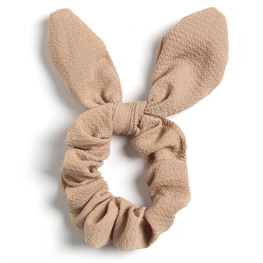 Wholesale Solid color fabric rabbit ear hair ring cute girl hair accessorie