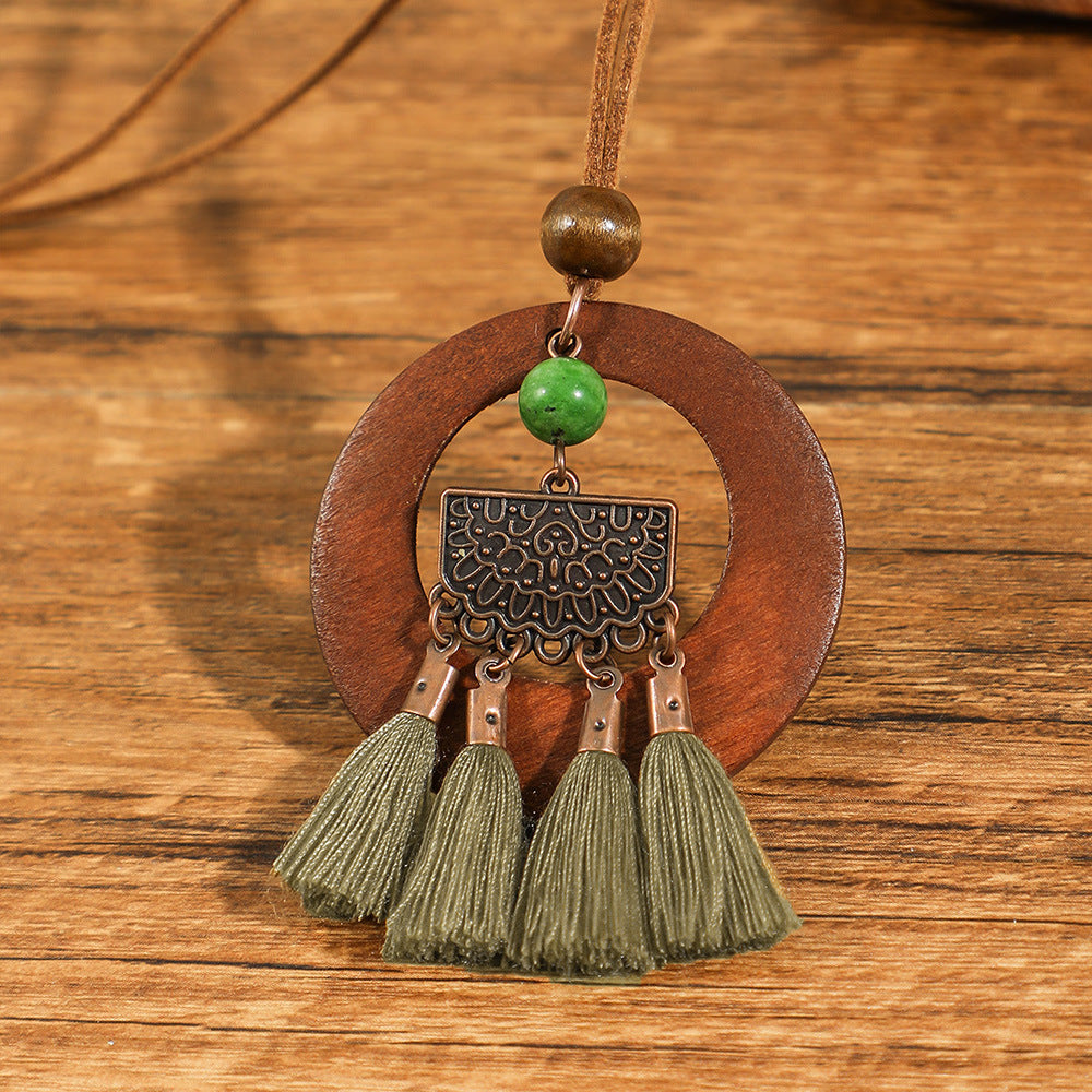 Wholesale Retro Ethnic Style Flower Shell Hollow Necklace Jewelry Accessory for Gift Boutique Resale