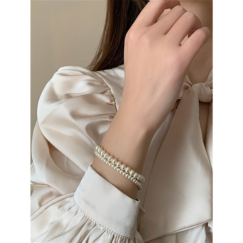 Wholesale Pearl Silver Bracelet  Light Luxury  Bracelet