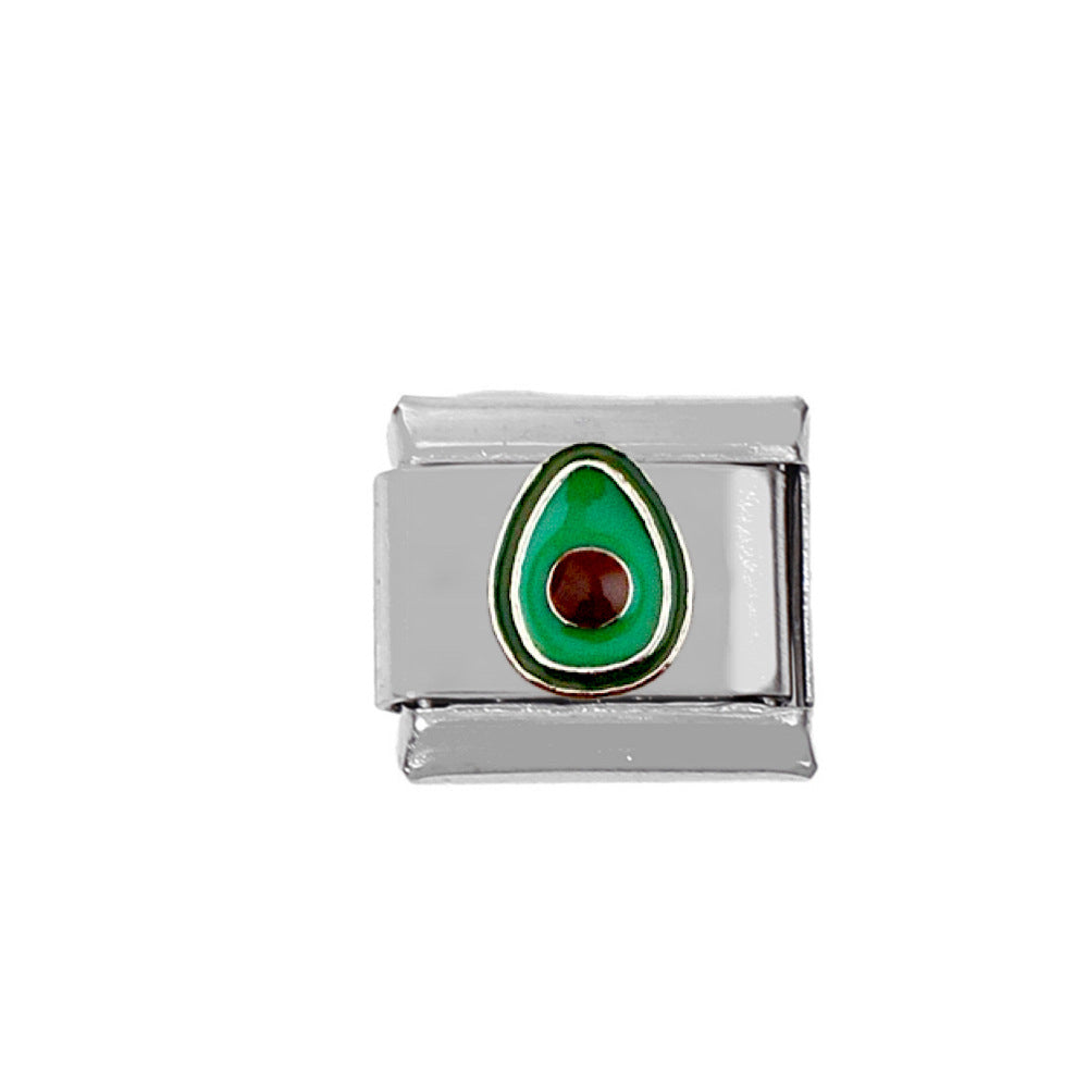 Wholesale 5pcs Italian Charm Bracelet Charm Module Stainless Steel Vegetable and Fruit Bracelet 9mm DIY Pattern Free Stitching Detachable Composable Bracelet ACC-BT-DaLiang004