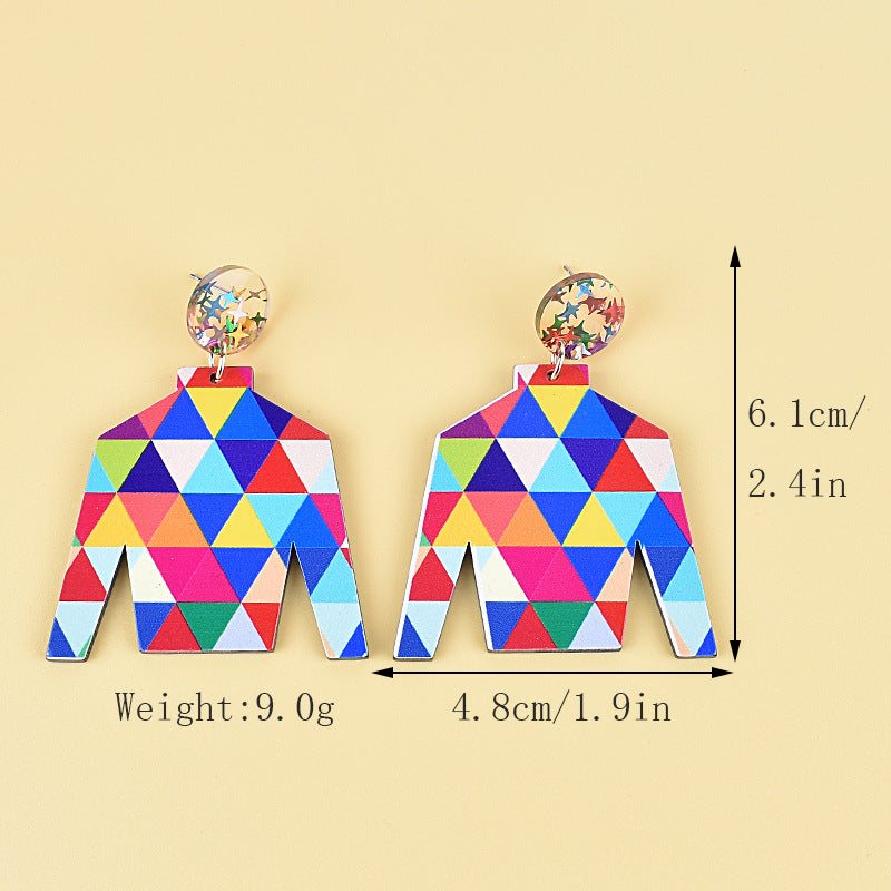 Wholesale Acrylic Horse Racing Festival Earrings Western Cowboy Hat Boots Earrings