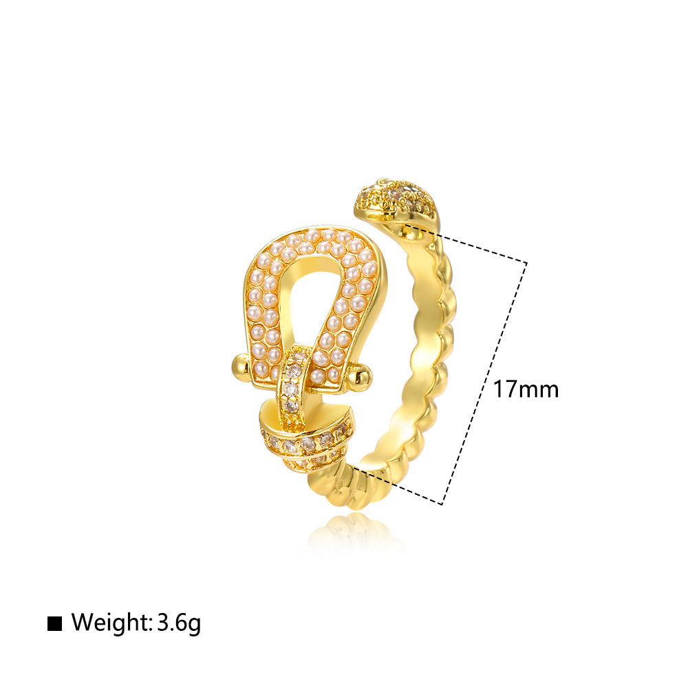 Wholesale Baroque horseshoe belt buckle adjustment ring