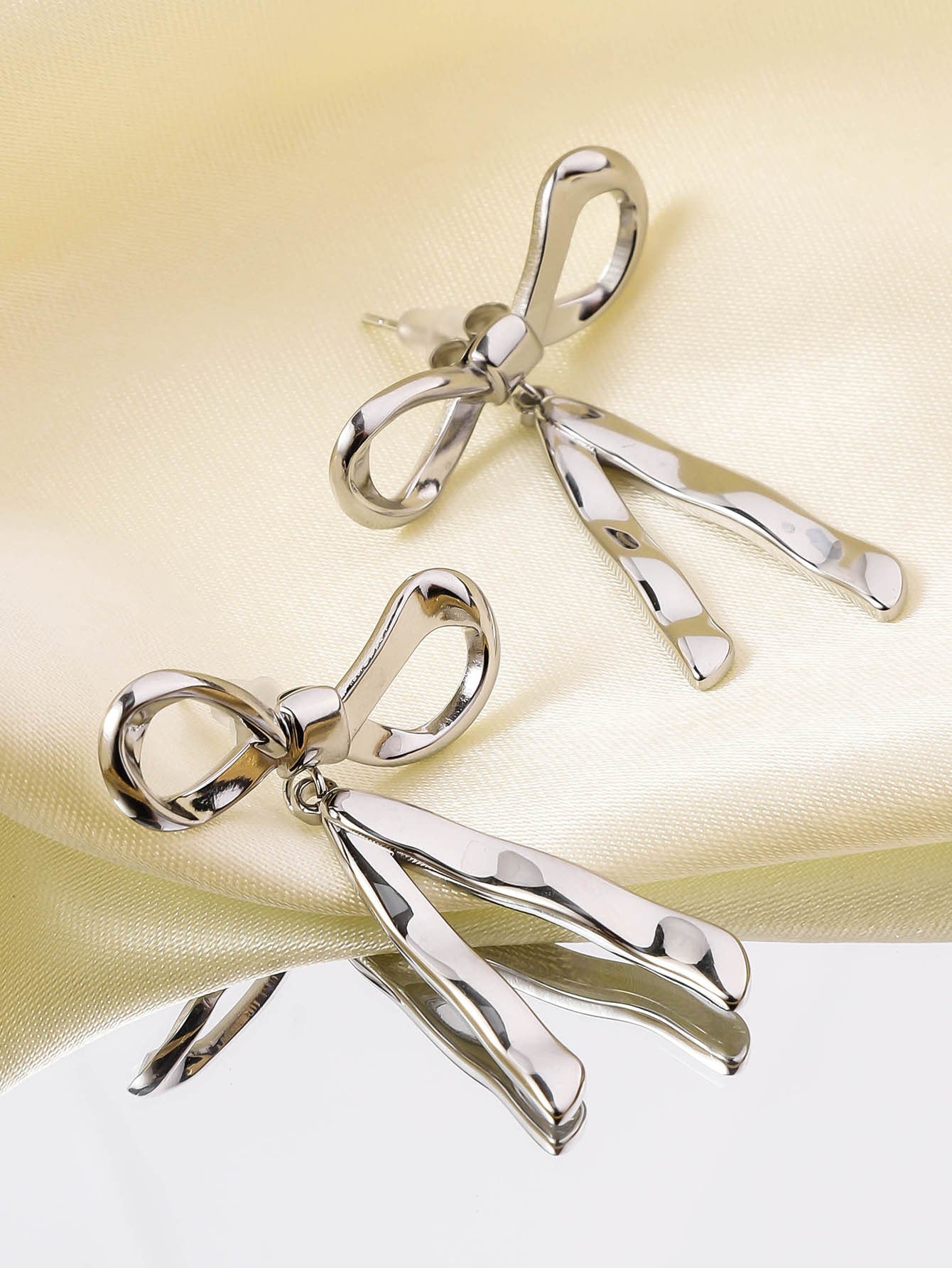 Wholesale Love Mirror Tassel Stainless Steel Earrings
