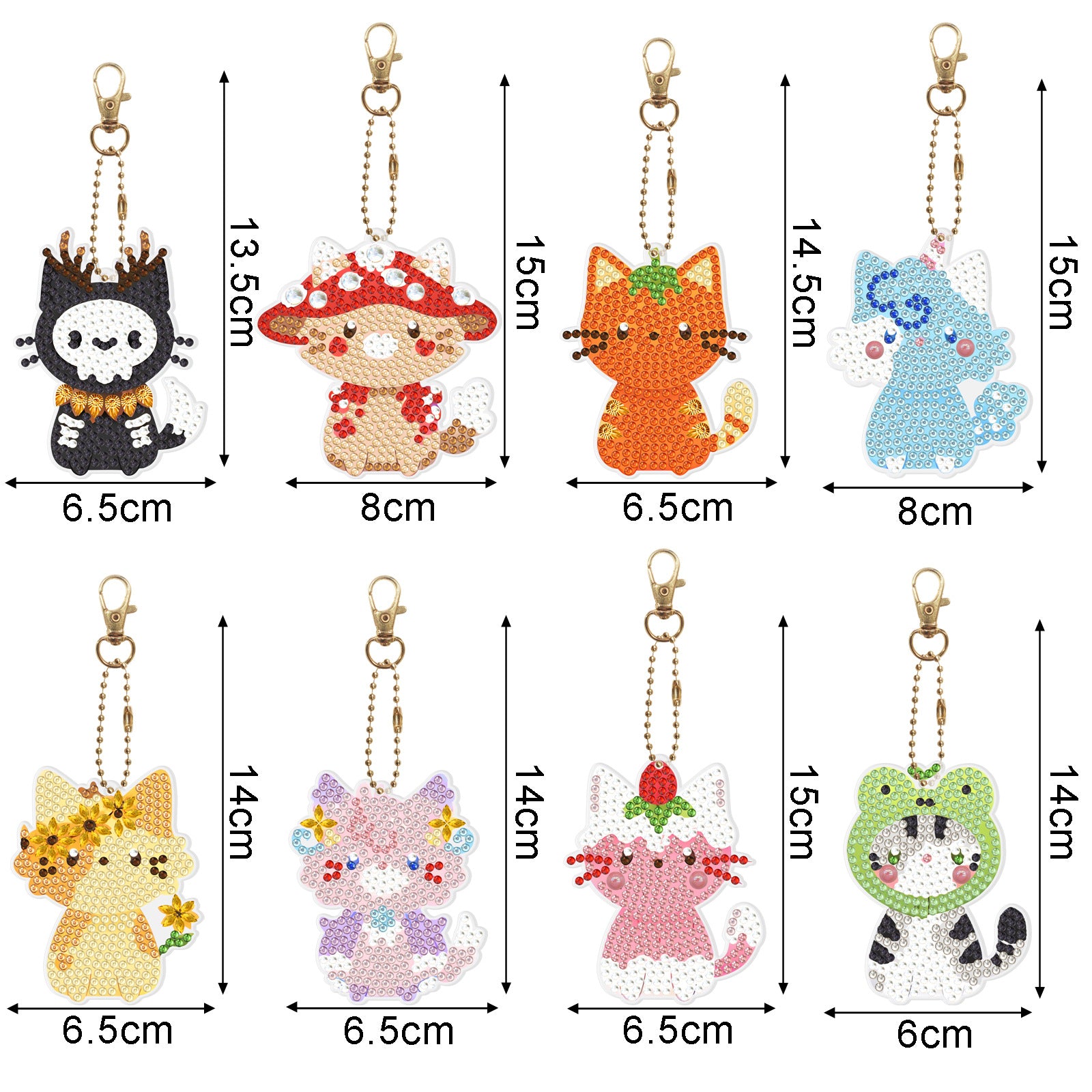 Wholesale Acrylic Cute Small Animal Dot Diamond Painting Custom Keychains ACC-KC-XingNa002