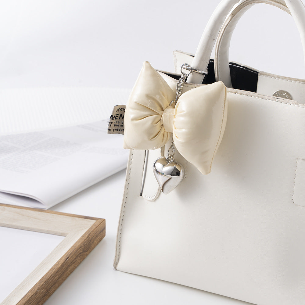 Wholesale Leather Cotton Bow Heart Keychain ACC-KC-ZhiYa030