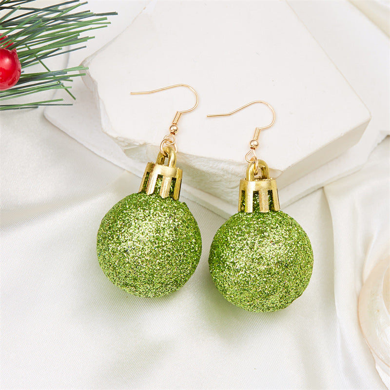 Wholesale  fashion geometric ball Christmas bulb earrings
