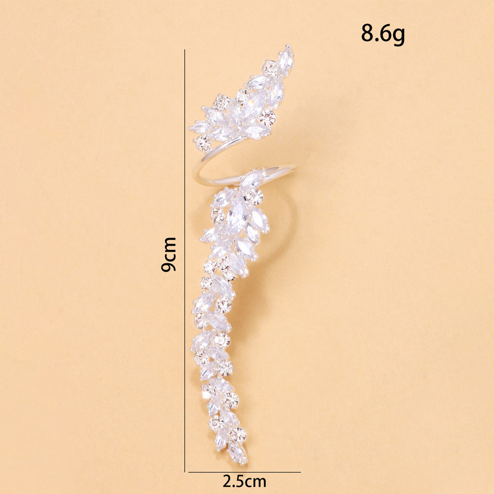 Wholesale Zircon Ring  Leaf Open Ring