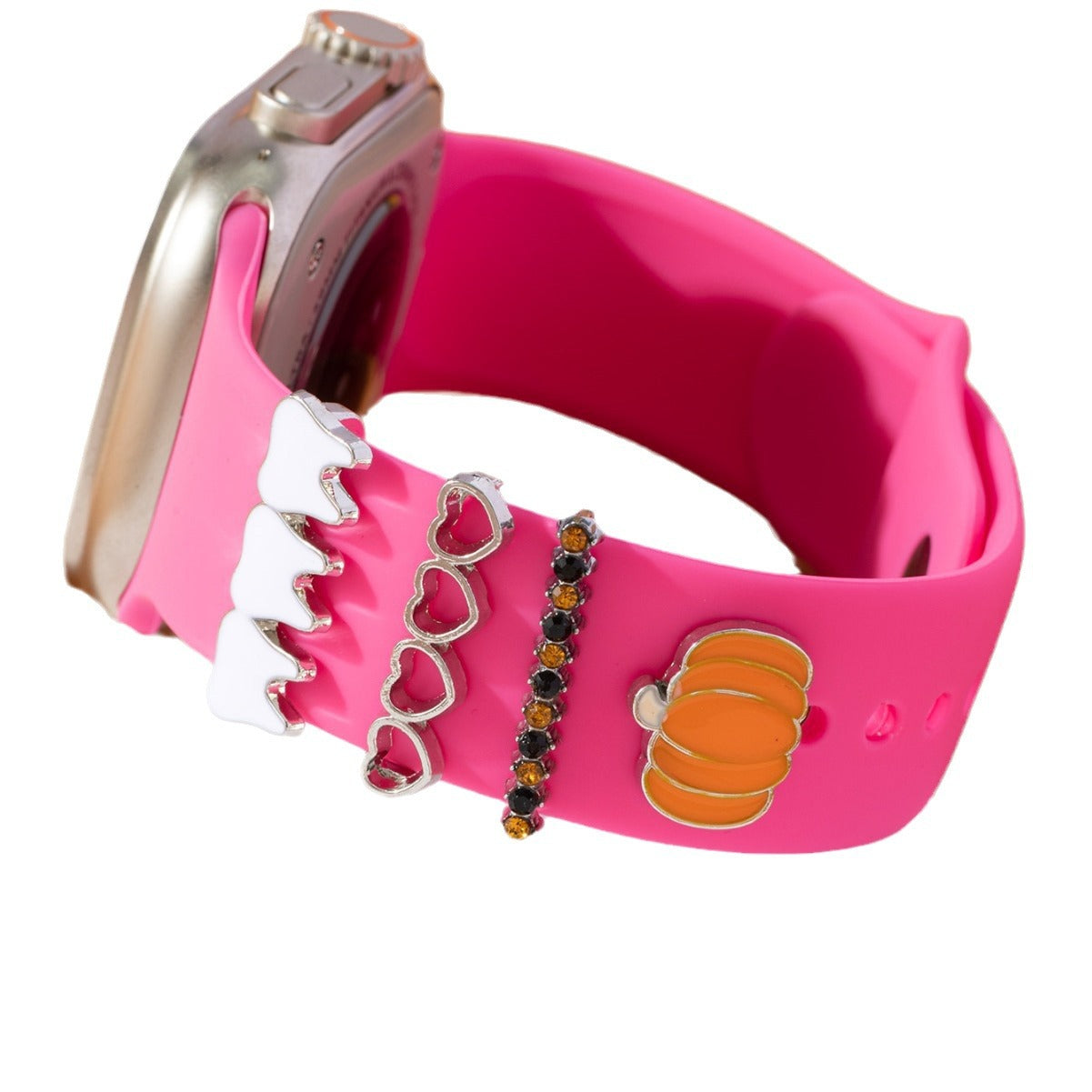 Wholesale New  Cartoon Style Oil-Drip DIY Accessories Suitable for Apple and Samsung Silicone Watch Bands Decoration Rings Cross-Border