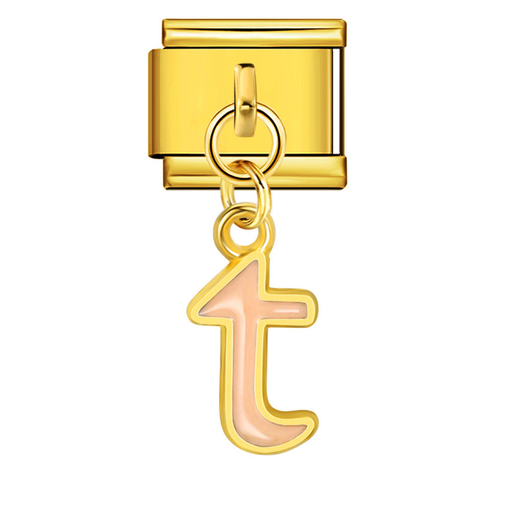 Wholesale Italian Charm Bracelet 9mm DIY Splicing Letter Series Stainless Steel Composable Bracelet