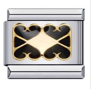 Wholesale Italian Charm Bracelet 9mm DIY Splicing Removable Black Gold Plated Cartoon Stainless Steel Composable Bracelet