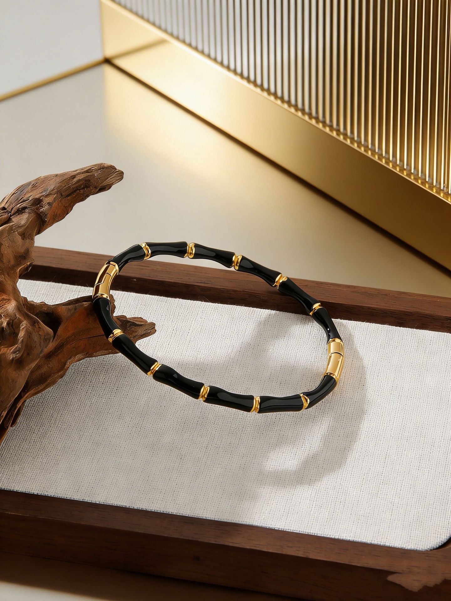 Wholesale Stainless Steel Plated Creative Geometric Bamboo Knot Bracelet