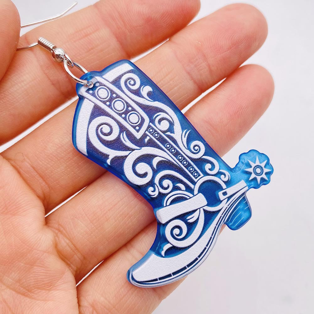 Wholesale Western style series  acrylic boots earrings