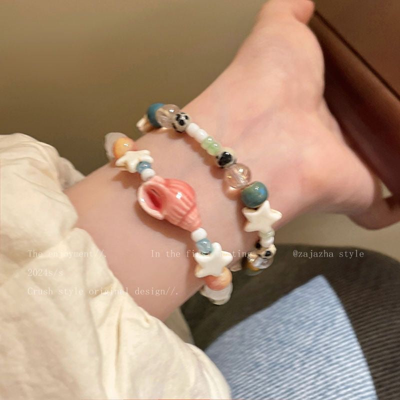 Wholesale  Summer Vacation  Conch Star Ceramic Beaded Bracelet