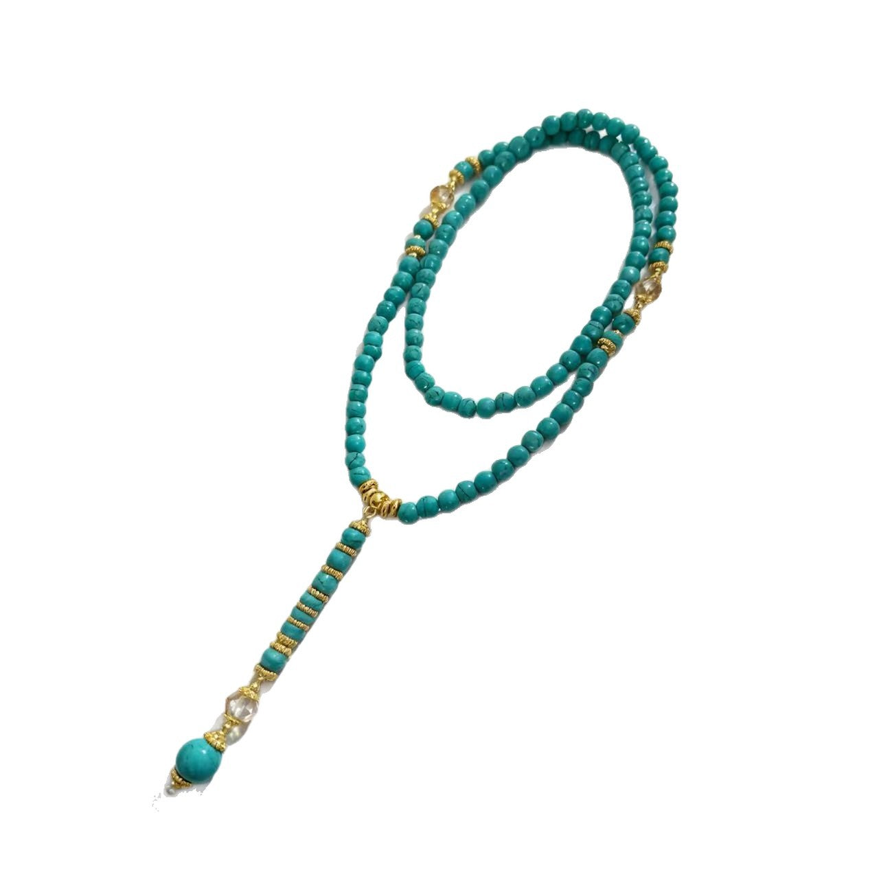 Wholesale Turquoise Necklace Geometric Stone Pendant Bohemian Fashion Jewelry Accessory