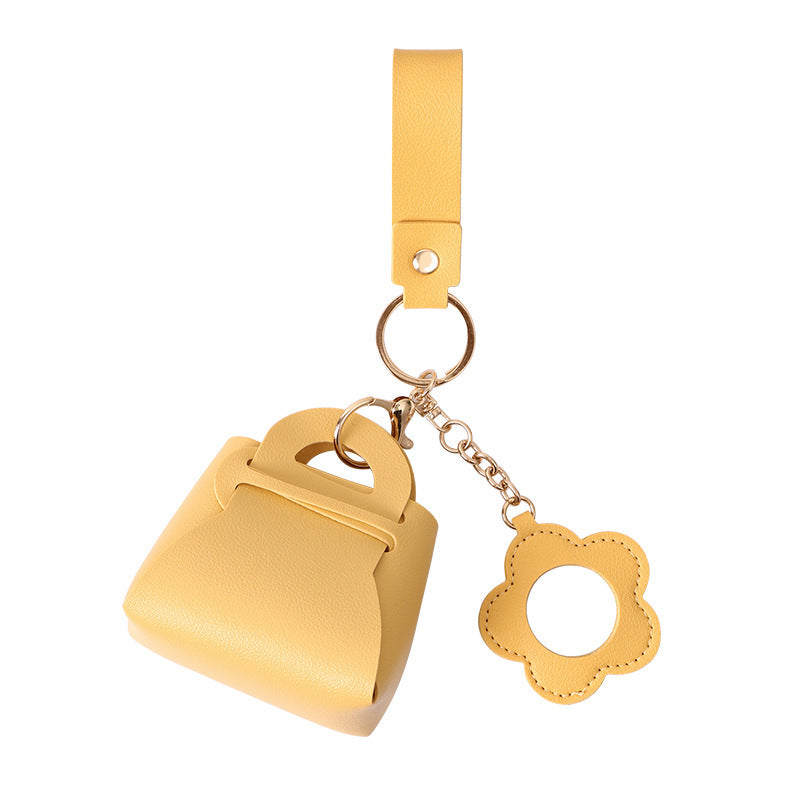 Wholesale Pink PU Purse Keychain with Mirror - Gift Bag Charm for Keys